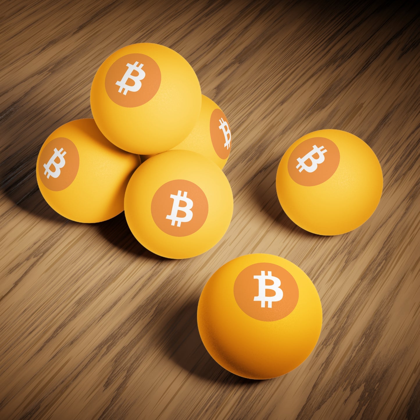 Bitcoin Ping Pong Balls - 6 Pack, Party Games, Cryptocurrency Theme, Gift for Gamers, Fun Decorations, Sports Accessories