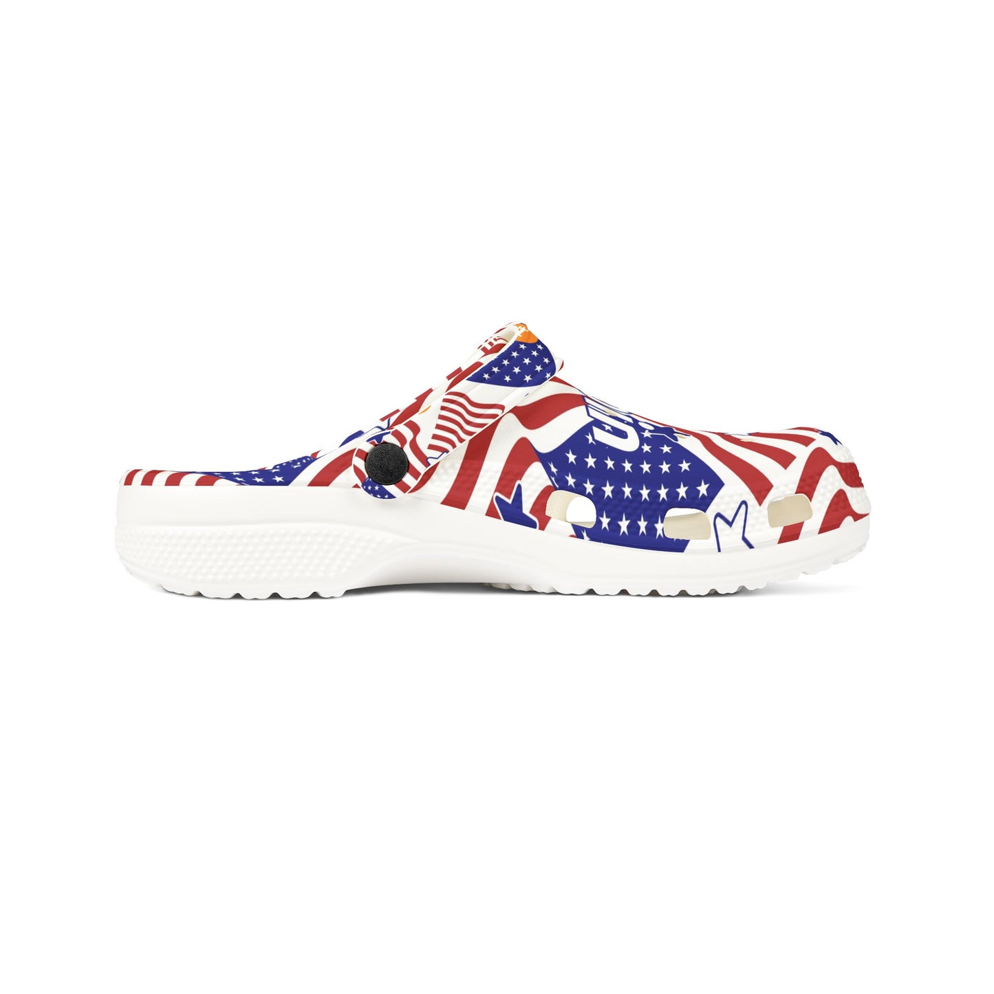 Patriotic Bitcoin USA Clogs | Trendy EVA Foam Shoes for Independence Day, Casual Comfort, American Flag Footwear