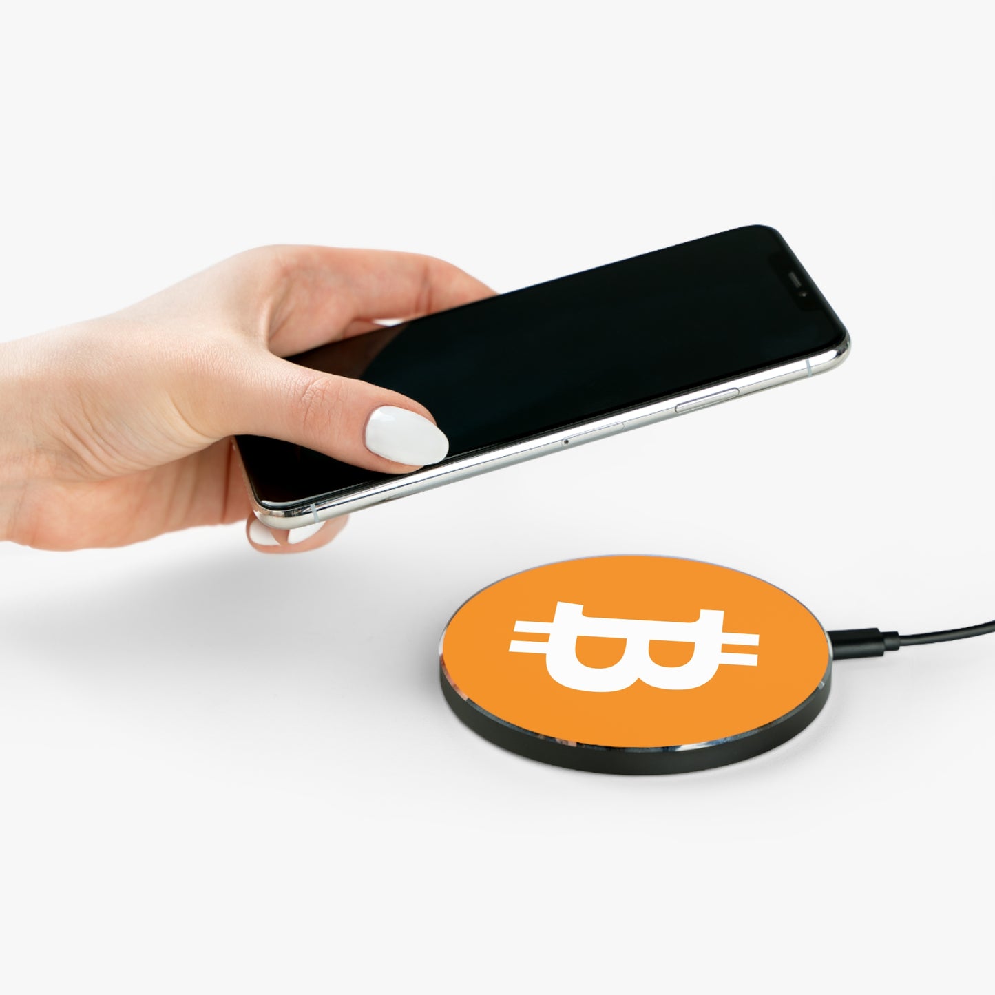 Bitcoin Wireless Charger, Cryptocurrency Charging Pad, Fast Qi Charger for Tech Enthusiasts, Desk Decor, Gift for Him