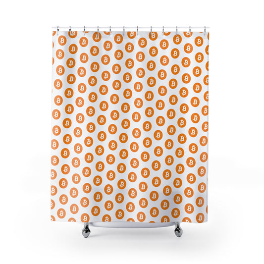 Bitcoin Shower Curtain, Cryptocurrency Decor, Modern Bathroom Accessories, Unique Gift for Crypto Enthusiasts, Trendy Home Decor