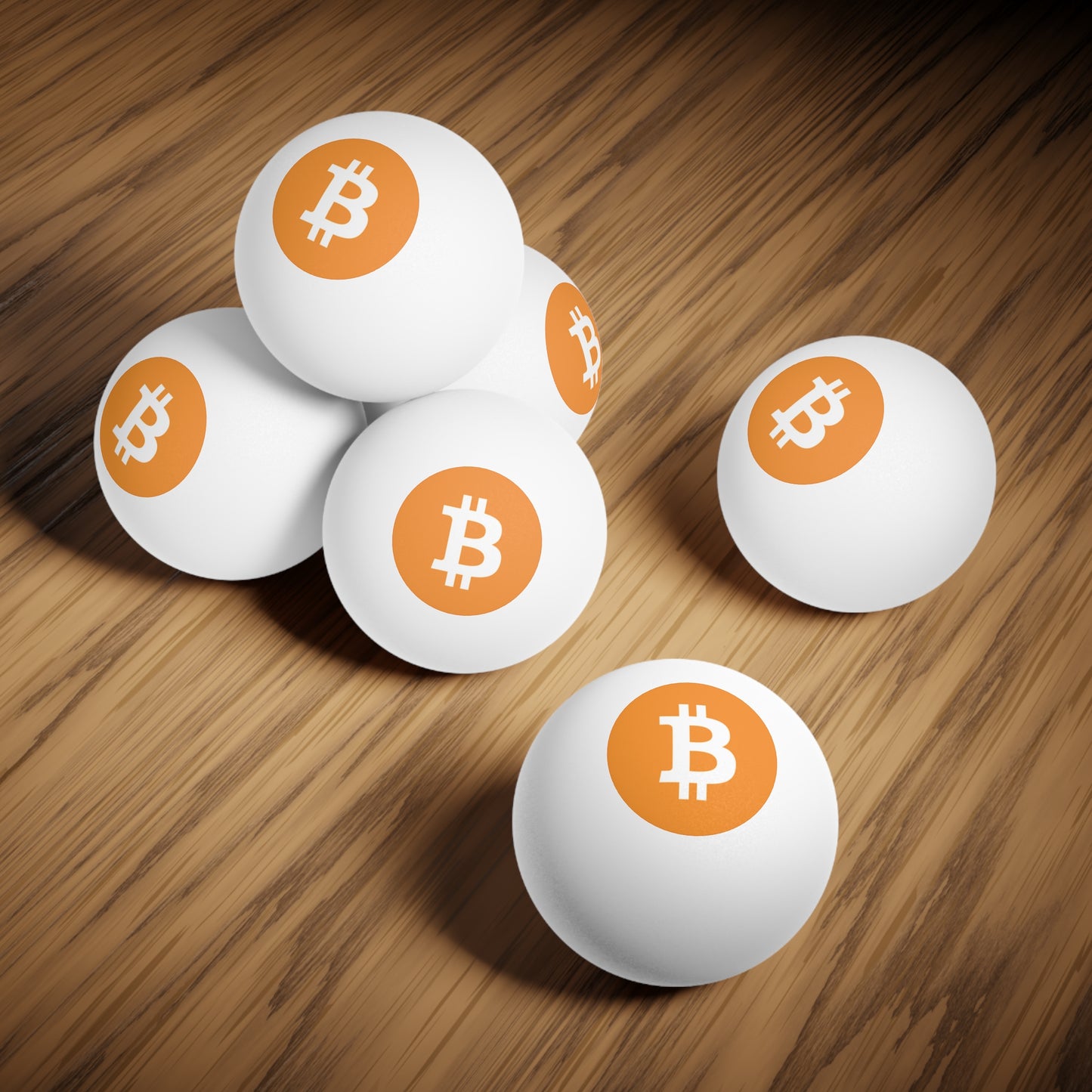 Bitcoin Ping Pong Balls - 6 Pack, Party Games, Cryptocurrency Theme, Gift for Gamers, Fun Decorations, Sports Accessories