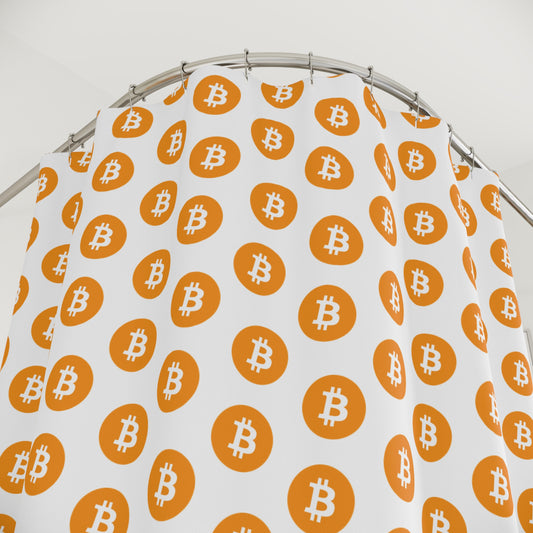 Bitcoin Shower Curtain, Cryptocurrency Decor, Modern Bathroom Accessories, Unique Gift for Crypto Enthusiasts, Trendy Home Decor